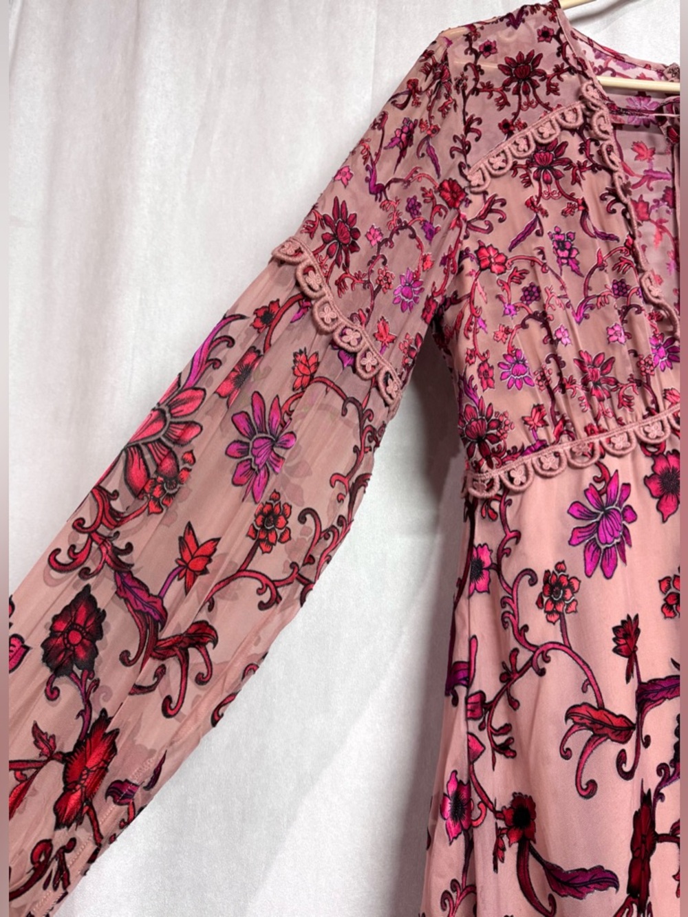 For Love and Lemon Saffron Mini Dress Silk Blend Size Large - Picture 5 of 7